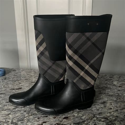 burberry clemence rain boots charcoal|net a porter burberry rain boots.